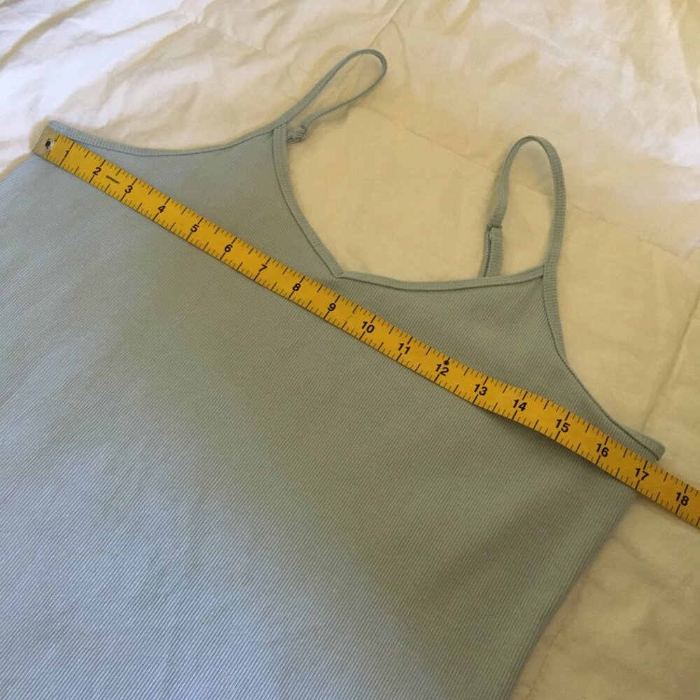 Ricki's Ice Blue Ribbed V-Neck Cotton Camisole Adjustable Straps - Picture 11 of 14